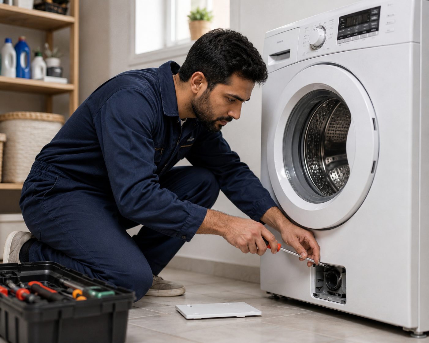 A Man Fixing a Washing Machine: Why Professional Repairs Save Time and Money