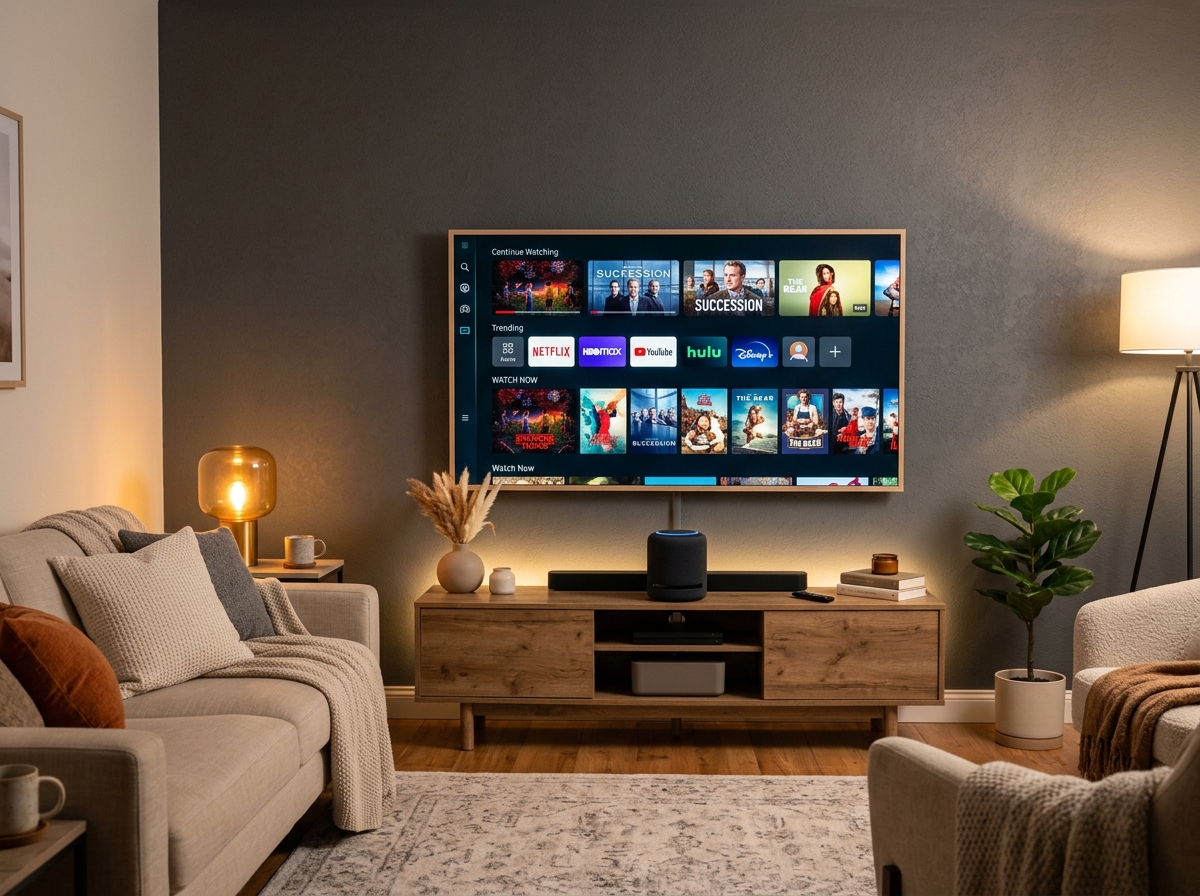 Smart TV and media devices in living room